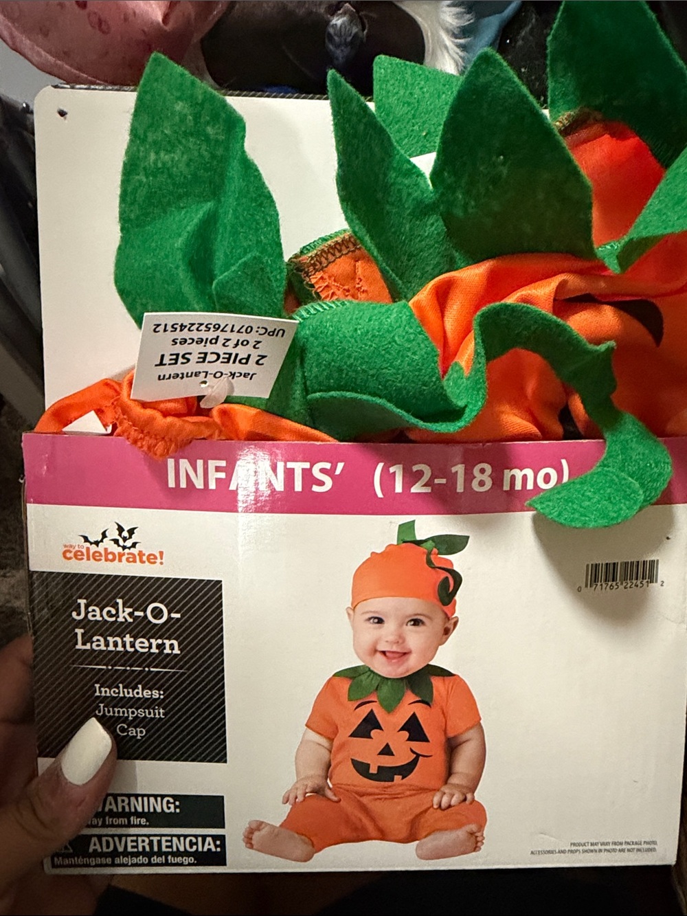 Infant Orange Jack-O'-Lantern Costume (12-18 mo)